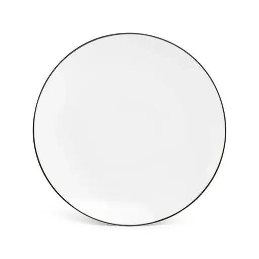 [750813] Basic White Plat bord 26,5cm coupe - black rim