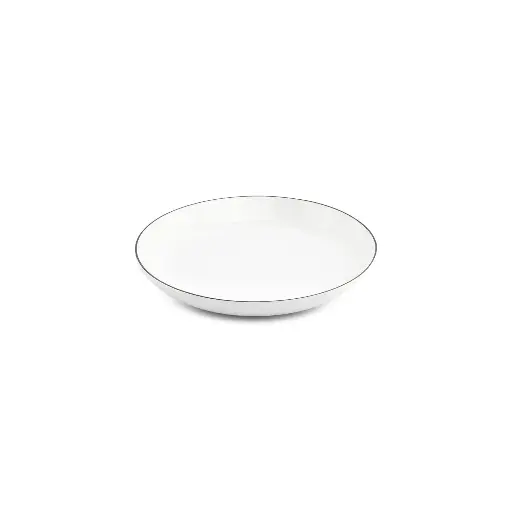 [750815] Basic White Diep bord/pastabord D27xH4cm coupe - black rim 