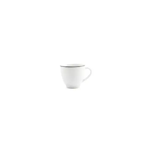 [750822] Basic White koffietas 20cl - black rim 
