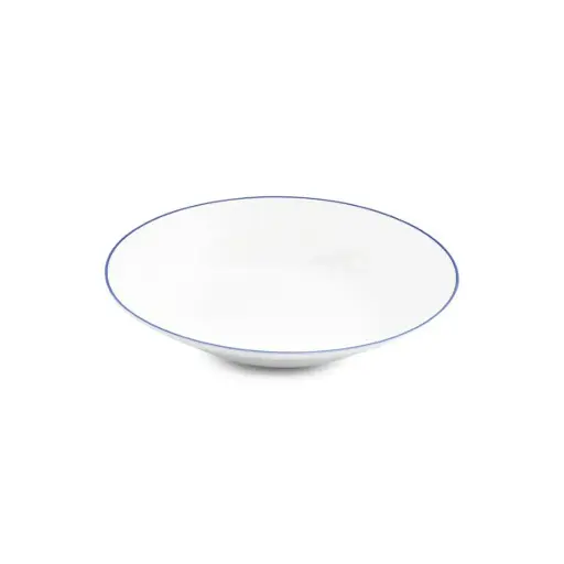 [750834] Basic White Diep bord/pastabord D23xH4cm - blue rim 