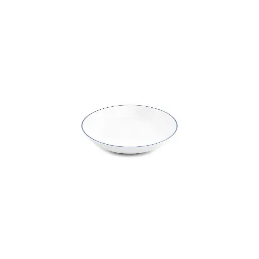 [750844] Basic White Diep bord/pastabord D21xH4cm coupe - blue rim 