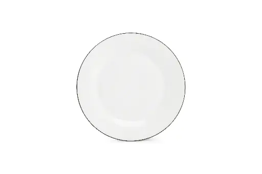 [750903] Basic White Plat bord 27cm - green rim