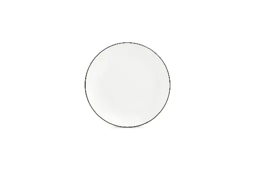 [750911] Basic White Plat bord 20,5cm coupe - green rim