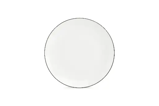 [750913] Basic White Plat bord 26,5cm coupe - green rim