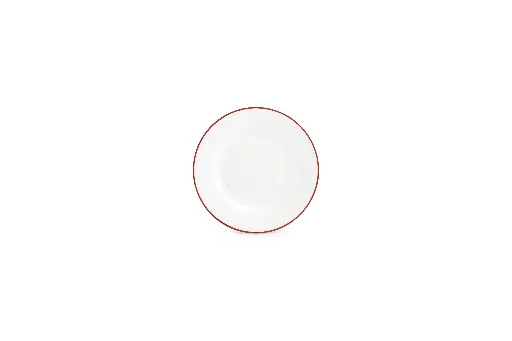 [750930] Basic White Plat bord 15cm - burgundy rim 