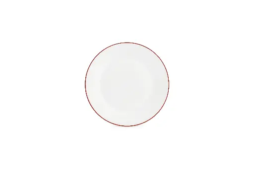 [750931] Basic White Plat bord 20cm - burgundy rim 