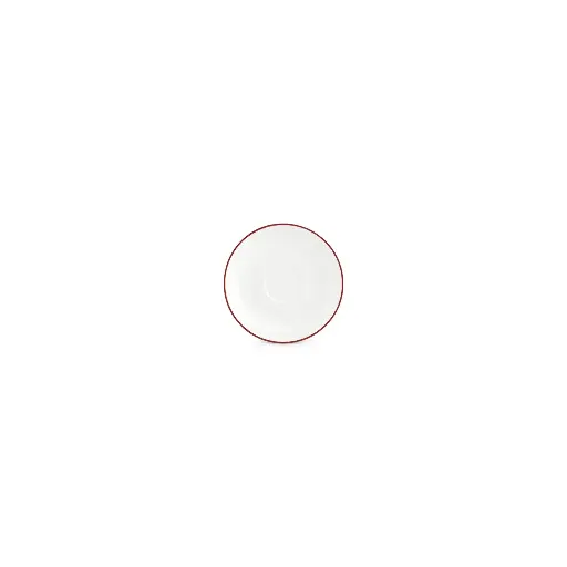 [750951] Basic White Mokka ondertas 12,5cm - burgundy rim 