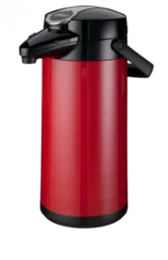 [7.171.337.101] Bravilor pompisoleerkan 2,2Lt met drukhendel - rood - glazen binnenfles