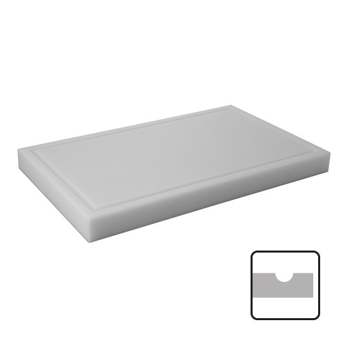 [882015] Snijplank met sapgeul 50x30 cm - H 4,0 cm - wit