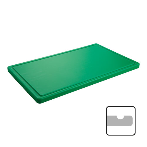 [882462] Snijplank met sapgeul 60x35 cm - H 2,0 cm - groen