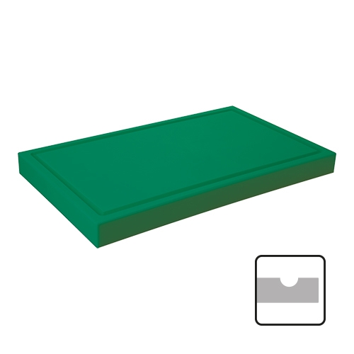 [882492] Snijplank met sapgeul 60x33 cm - H 4,0 cm - groen