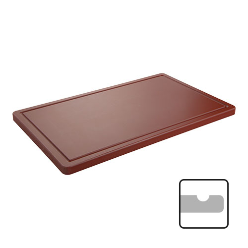 [882572] Snijplank met sapgeul GN1/1 - H 2,0 cm - bruin