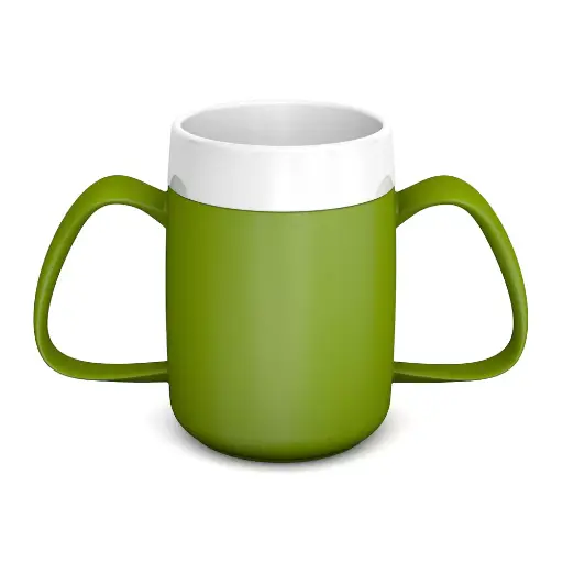 [AD153010] Isolerende beker trechtervorm Ornamin met 2 handvaten - 200ml