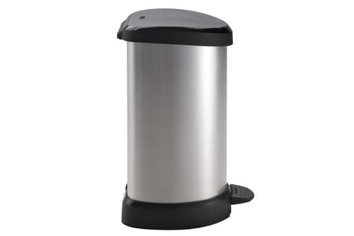 [169795] Cuver decobin pedaalemmer 20L Zilver-Zwart