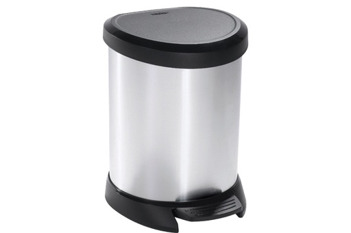 [185376] Curver decobin pedaalemmer 5 L  zilver/zwart