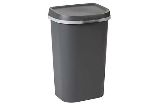 [243762] Curver mistral afvalemmer plat deksel 50 L antraciet - 39,9 x 31,7 x H 62,4 cm