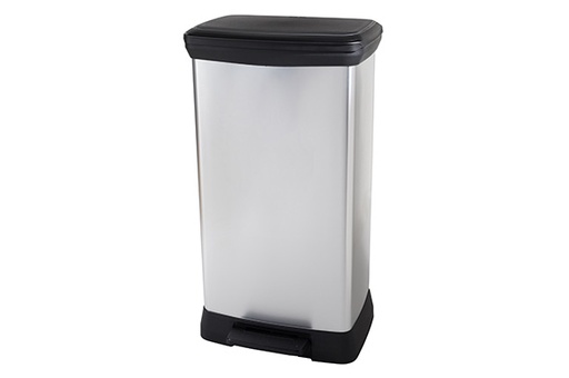 [252026] Curver decobin pedaalemmer duo - zilver - 23+23 L - 39 x 29 x H 72 cm