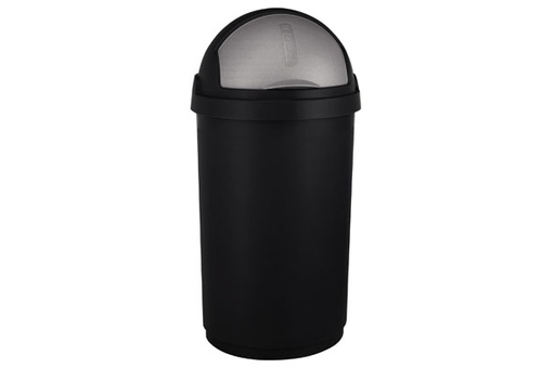 [229639] Curver roll bullet bin 50 L zwart-zilver - 39 x 39 x H 75 cm