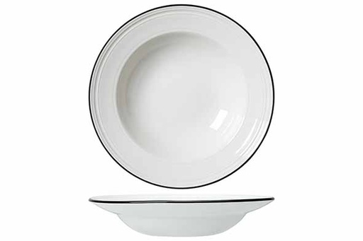 [1406X0123] Steelite Bead Black Band Diep Bord D24 cm 