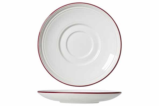 [1407X0110] Steelite Bead Maroon Band Ondertas D15 cm 