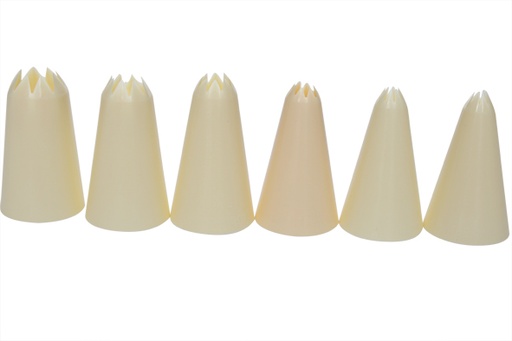 [47215-86] Kunststof Spuitmondjes set gekarteld S6 Dia 3-5-7-9-11-13mm