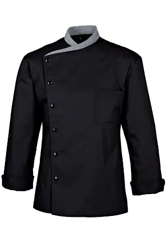 [3615-3421-064] Koksvest unisex met lange mouwen zwart en grijs - 64