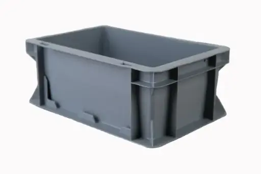 [618734] Kunststof stapelbak grijs met gesloten handvaten L 400 x B 300 x H 120 mm