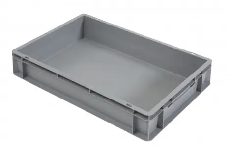 [610158] Kunststof stapelbak grijs met gesloten handvaten L 600 x B 400 x H 120 mm