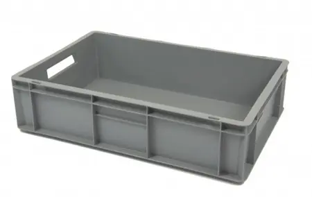 [610160] Kunststof stapelbak grijs met open handvaten L 600 x B 400 x H 170 mm
