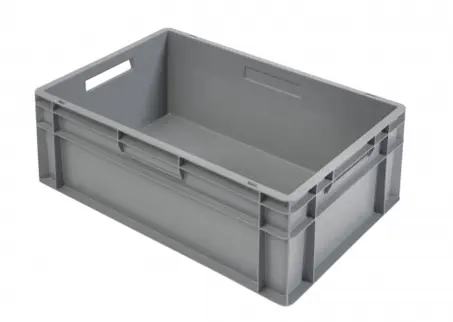 [610161] Kunststof stapelbak grijs met open handvaten L 600 x B 400 x H 240 mm