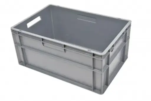 [618561] Kunststof stapelbak grijs met open handvaten L 600 x B 400 x H 270 mm