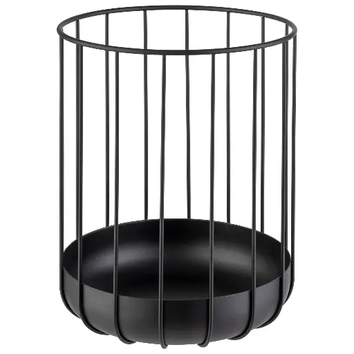 [30211] Urban Broodmand/fruitmand zwart metaal - Ø22,5xH28 cm           