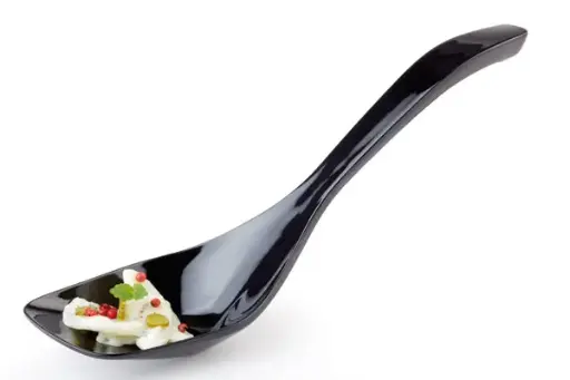 [84021] Melamine Serveerlepel PROEDGE zwart  7 x 6,5 cm, length 26,5 cm   