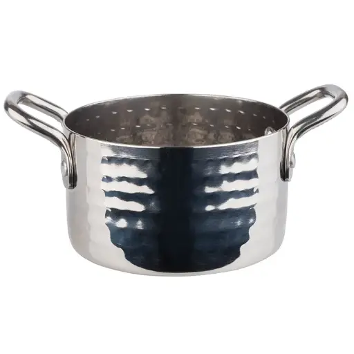 [40186] RVS Serveerschaal MUMBAI gehammerd- Ø 9,5 cm x h 5,5 cm           