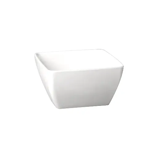 [606991] Melamine gebogen kommetje wit - 9 x 9 cm x h 4,5 cm - 150 ml             