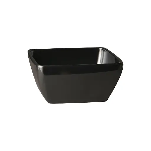 [606992] Melamine gebogen kommetje zwart - 9 x 9 cm x h 4,5 cm - 150 ml            