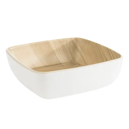 [84936] Kom FRIDA wit/naturel 12,5 x 12,5 cm x h 4,5 cm     