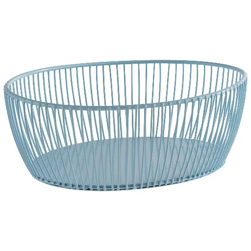 [30455] Metaal broodmand SVART blauw 24 x 19 cm x h 8 cm           