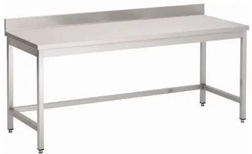 [TT/0870+BAF] RVS 441 Werktafel met opkant - L800 XD700XH900 mm