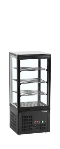 [UPD80-BLACK] Koelvitrine tafelmodel zwart - recht model B428xD386xH1000mm
