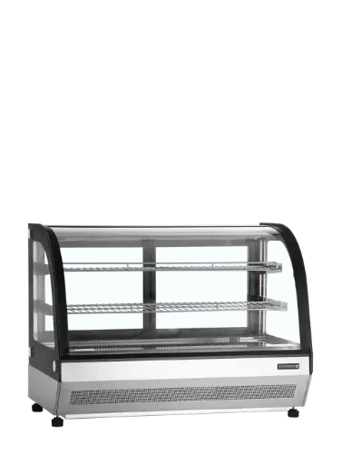 [LCT900C/BLACK] Koelvitrine tafelmodel zwart - gebogen glas B900xD560xH670mm