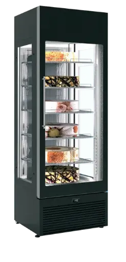 [VENERE NV] Displayvrieskast geventileerd met glasdeur B 668 x D 773 x H 2000 mm