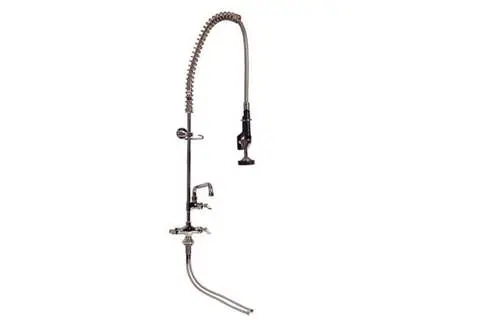 [LKE-2410-000] Voorspoeldouche met kwartslag tussenkraan - enkelgats tafelmodel incl terugslagkleppen