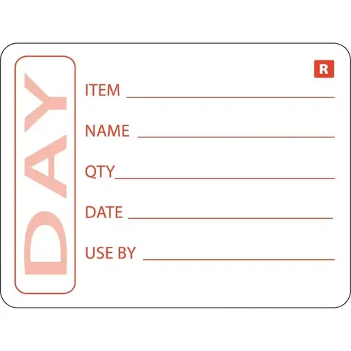 [E148] Voedseletiket - houdbaarheidsetiket 4,9x6,5cm - verwijderbaar - 500 stuks   