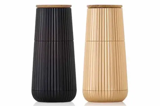 [MP153] Scape set peper- en zoutmolen zwart/goud D5,8xH12,3cm