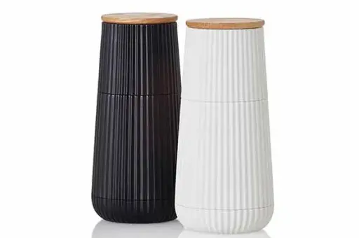 [MP150] Scape set peper- en zoutmolen zwart/wit D5,8xH12,3cm 