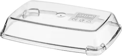 [AMP.16100130000] Deksel hard transparant voor schaaltje rechthoekig 13 cm 