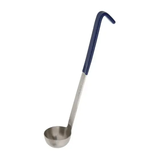 [CD145] Kleurcode opscheplepel/pollepel 6 cl - Ø 6 cm - blauw - L 34,5 cm 